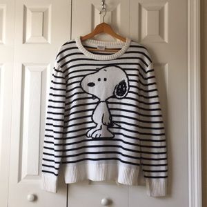 Vintage Striped Snoopy Sweater
